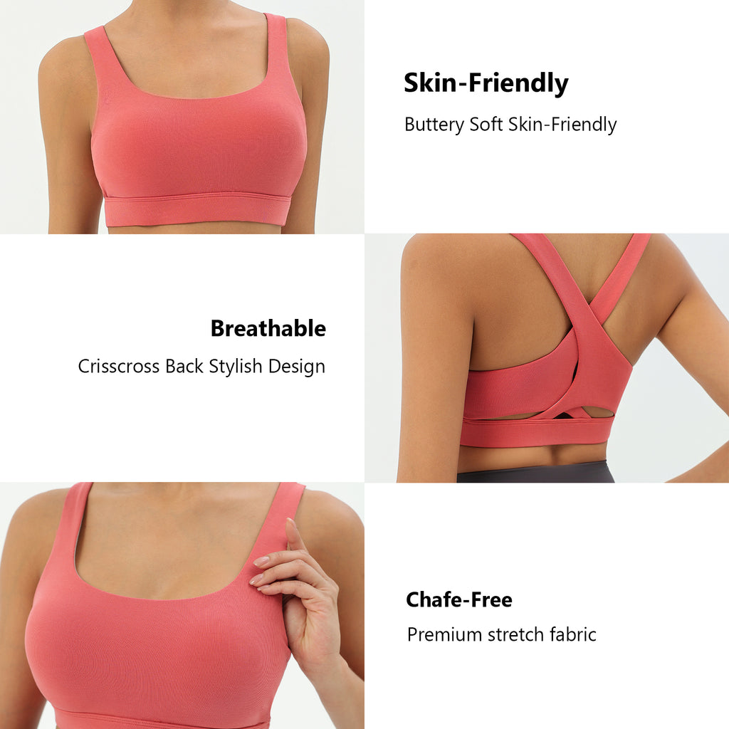 CILD Women's Crossover-Back Racerback Sports Bra - image 7