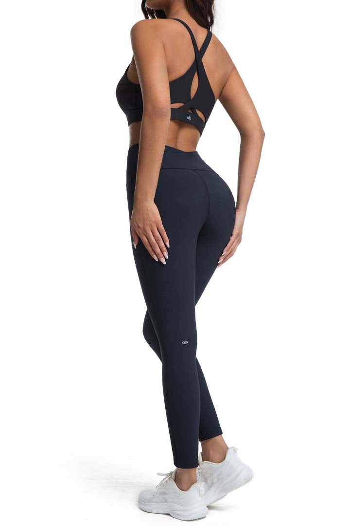 CILD YOGA High-Waisted Shaping Active Yoga Set with Backless Top