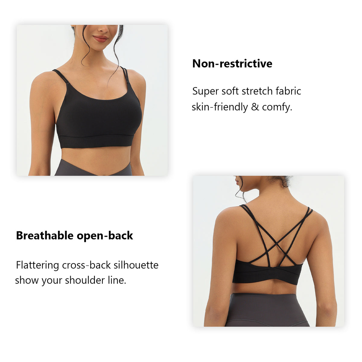 CILD Women's Crossover-Back Sports Bra | Yoga & Gym - image 7