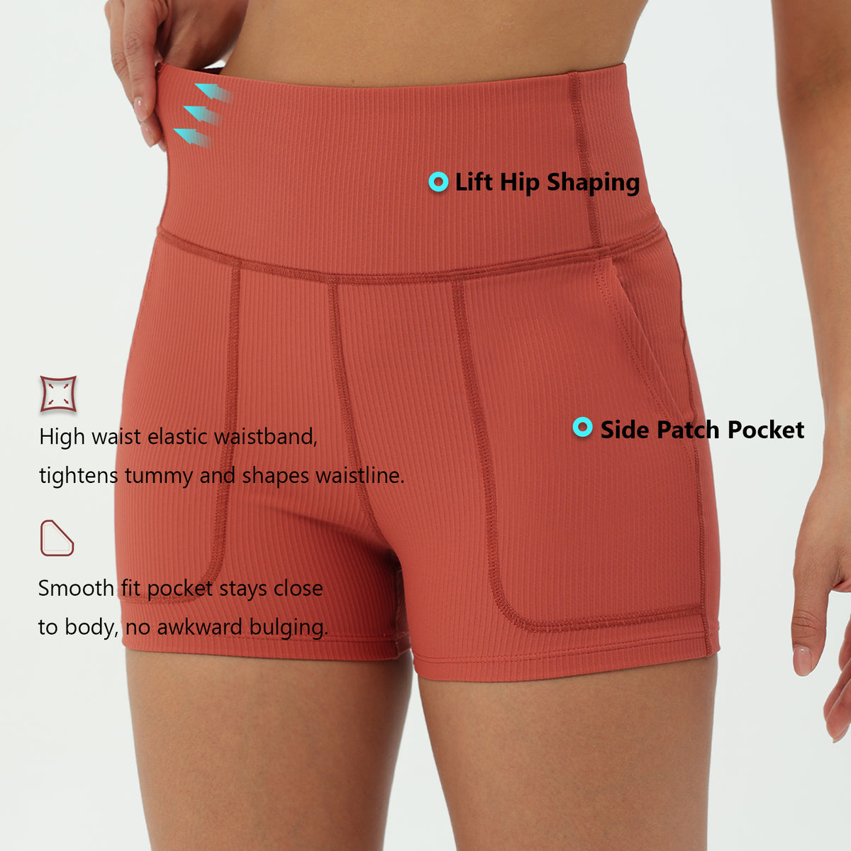 CILD Women's Ribbed High Waisted Biker Shorts - image 7