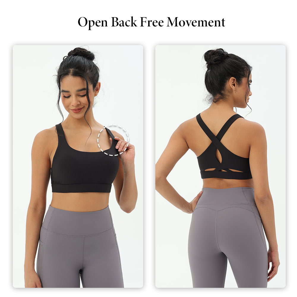 CILD Women's Crossover-Back Racerback Sports Bra - image 15