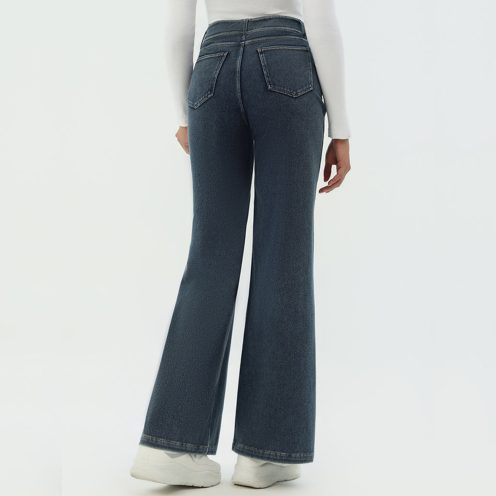 CILD Women's Washed Knit Denim Wide Leg Pants - image 6