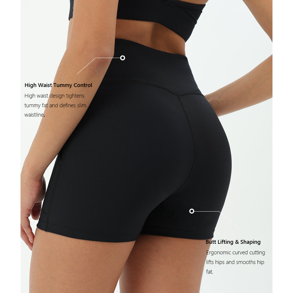 CILD Women's Ribbed High Waisted Biker Shorts - image 7