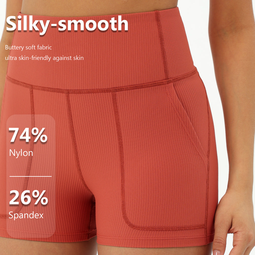 CILD Women's Ribbed High Waisted Biker Shorts - image 8
